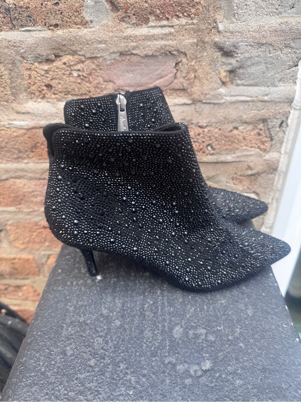 Black ankle sparkle bootie Charles by Charles David